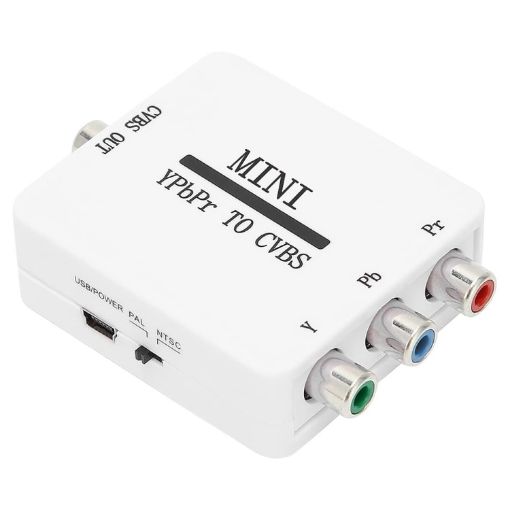 Mini YPBPR to CVBS Video Converter Component AV Adapter White - 1