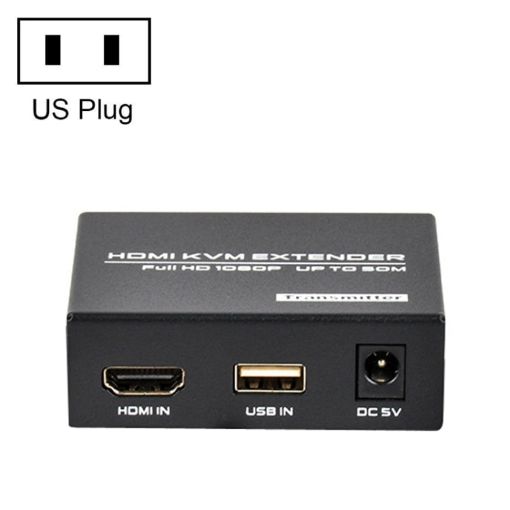 FJGEAR FJ-HKV50 HDMI+USB To KVM 1080P IP 50M Extender - US Plug - 1
