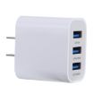 3.1A 3 USB Ports Quick Charger Travel Charger, US Plug - White - 1