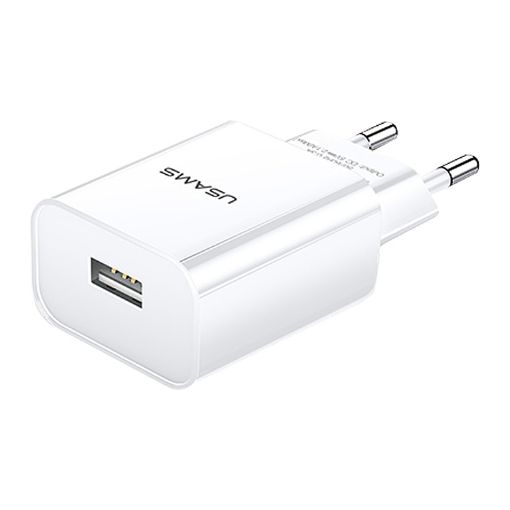 USAMS US-CC075 T18 2.1A Single USB Travel Charger EU Plug White - 1