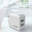 LDNIO A2201 Dual USB Charger with 8 Pin Data Cable - 5