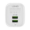 LDNIO A201 2.4A Dual USB Charging Head Travel Charger (US Plug) - 2