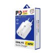 40W Dual Port PD Fast Charger for iPhone/iPad, EU Plug - White - 7