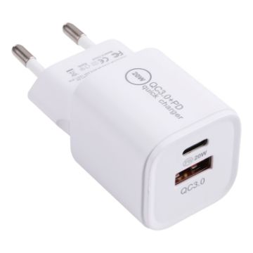 Picture of 20WACB 20W QC3.0 + PD Quick Charger, Plug Specification:EU Plug (White)