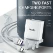 IVON AD52 18W USB-C/Type-C + USB Dual Port PD Fast Charge EU Plug - 4