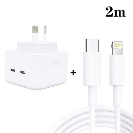 SDC-40W Dual PD USB-C Charger with 2m Type-C to 8 Pin Cable - 1