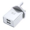 TOTU Joe Series Dual USB Ports Travel Charger - UK Plug (White) - 2