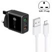 45W PD25W + 2 x QC3.0 USB Multi Port Charger with USB to 8 Pin Cable - 1
