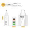 65W Dual PD Type-C + 3 x USB Multi Port Charger EU Plug White - 5