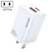 WK WP-U140 33W Power Series USB+USB-C Fast Charger - US Plug (White) - 1