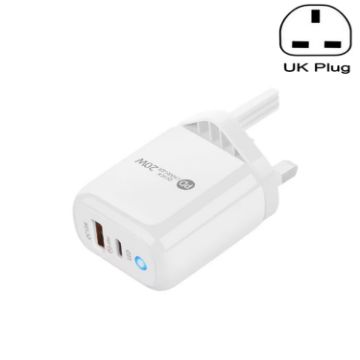 PD04 PD20W Type-C + QC18W USB Mobile Phone Charger, UK Plug - 1