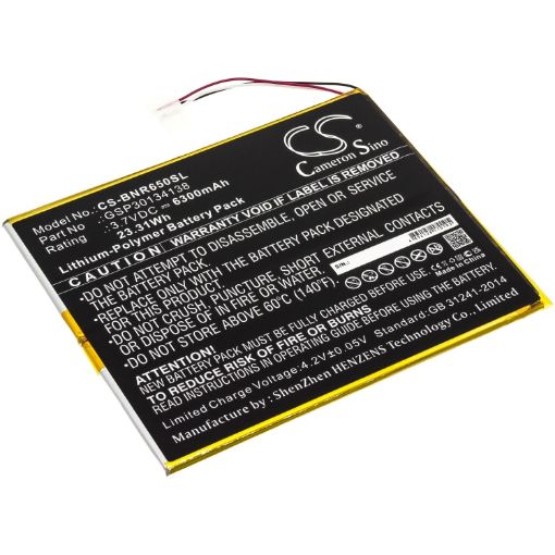 Nook 10.1 BNTV650 Battery (p/n GSP30134138) for Barnes & Noble - 1