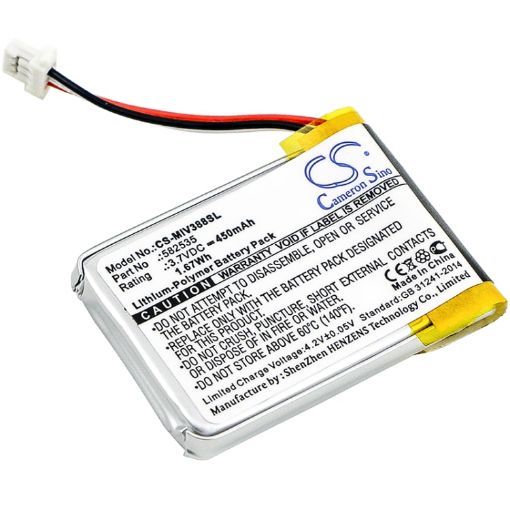 Battery for Mio Mivue 388 358 328 308 (1ICP6/26/36) 582535 - 1