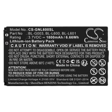 Gionee V309 V180 TD100 L601 L600 Battery BL-G003 BL-L600 - 1