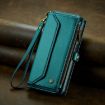 Samsung Galaxy S23 Ultra 5G CaseMe C36 Card Slots Zipper Wallet (Blue-green) - 2