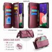 Samsung Galaxy A22 5G Wallet Case RFID Anti-theft Leather (Wine Red) - 3