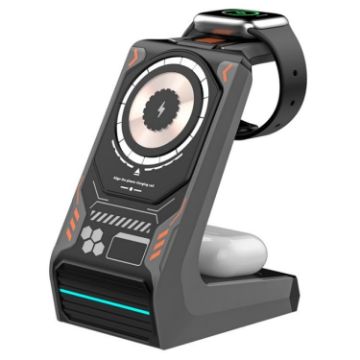 T21 3 in 1 Mecha Charger Mobile Phone Watch Earphone Dock Station - 1