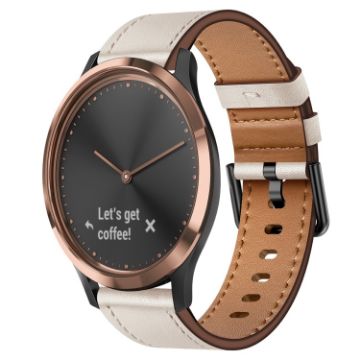 Garmin Vivomove HR 20mm Leather Watch Band - Starlight - 1