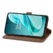 OnePlus Nord N30 SE Brown Leather Phone Case - Embossed Flower Zipper - 5