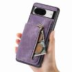 Google Pixel 9 Pro XL Purple Leather Zipper Wallet Case - 6