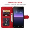 Sony Xperia 10 II Red Leather Phone Case - Geometric Lines - 3