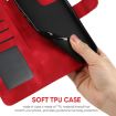 Sony Xperia 10 II Red Leather Phone Case - Geometric Lines - 6