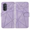 Motorola Edge 2022 Purple Leather Phone Case - Geometric Lines - 2