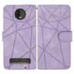Motorola Moto Z4 Purple Leather Phone Case - Geometric Lines - 2