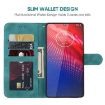 Motorola Moto Z4 Green Leather Phone Case - Geometric Lines - 3