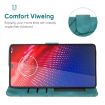 Motorola Moto Z4 Green Leather Phone Case - Geometric Lines - 4
