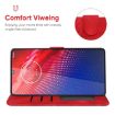 Motorola Moto Z4 Red Leather Phone Case - Geometric Lines - 4