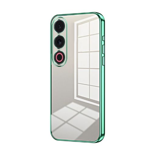 Meizu 21 Note Green Phone Case - Transparent Plating, Fine Hole - 1