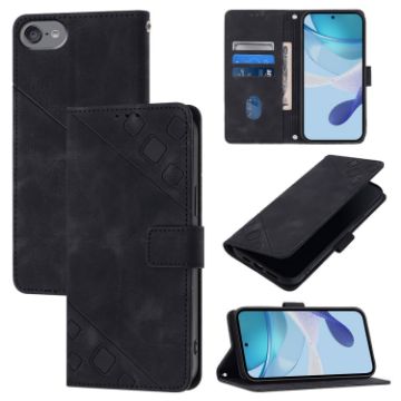 Black Leather Phone Case for iPod Touch 7/6/5 - Skin-feel Embossed - 1