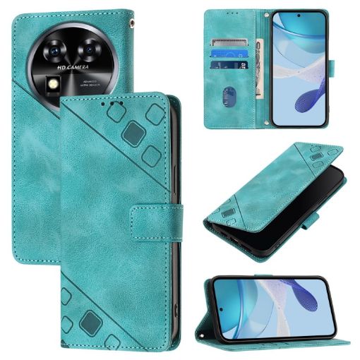 Oukitel C37 Green Leather Phone Case - Skin Feel Embossed - 1