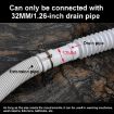 2m Diameter 32mm Extended Drain Hose for Washing Machine/Kitchen Basin - 3
