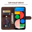 Brown Leather Phone Case for Google Pixel 5 - Geometric Lines - 3