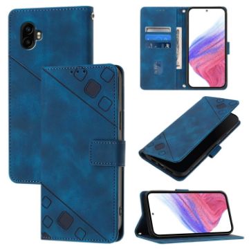 Samsung Galaxy Xcover6 Pro Blue Leather Phone Case - 1