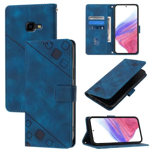 Samsung Galaxy Xcover 4s Blue Leather Phone Case - 1