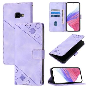 Samsung Galaxy Xcover 4s Embossed Leather Phone Case - Light Purple - 1