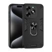 Itel S23+ Shockproof Metal Ring Holder Phone Case - Black - 1