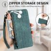 OPPO A58 4G Green Leather Phone Case - Geometric Zipper Wallet - 6