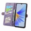 OPPO A57 4G Purple Leather Phone Case - Geometric Zipper Wallet - 3