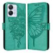 Blackview Color 8 Embossed Butterfly Leather Phone Case - Green - 2