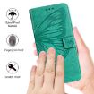 Blackview Color 8 Embossed Butterfly Leather Phone Case - Green - 5