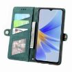 OPPO A57 5G Green Leather Phone Case - Geometric Zipper Wallet - 3