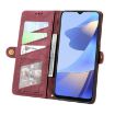 OPPO Reno8 Pro 5G Red Leather Phone Case - Geometric Zipper Wallet - 3