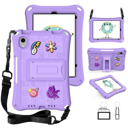iPad Mini 6 Hi Baby EVA Full Body Tablet Case with Strap - Light Purple - 1