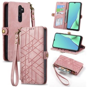 OPPO A9 2020/A5 2020 Pink Leather Phone Case - 1