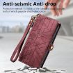 OPPO A72 5G Red Leather Phone Case - Geometric Zipper Wallet - 5
