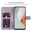 OnePlus Nord N100 Purple Leather Phone Case - Geometric Lines - 3